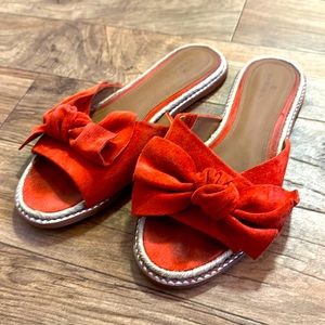 Red summer slippers